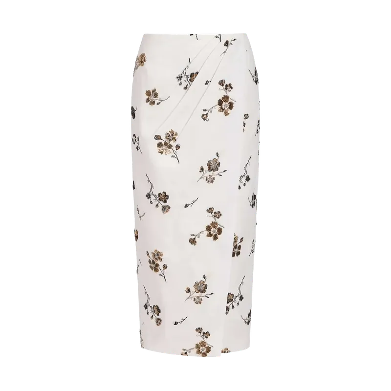 Savannah Sequined Cotton Wrap Skirt