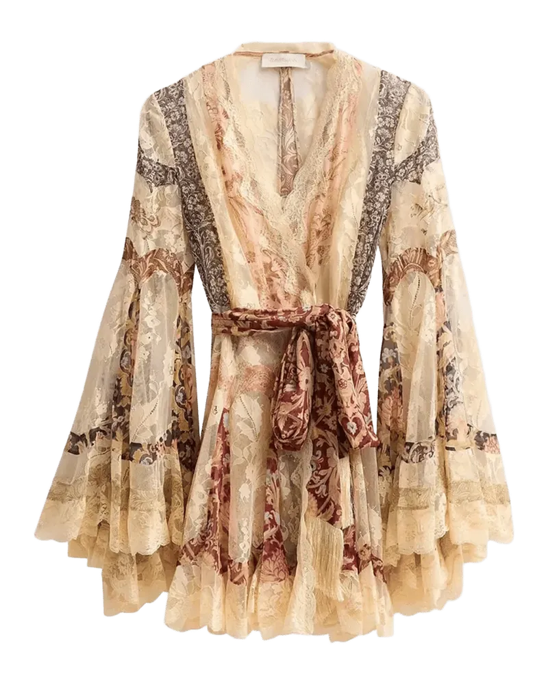 Valiant Paneled Wrap Mini Dress