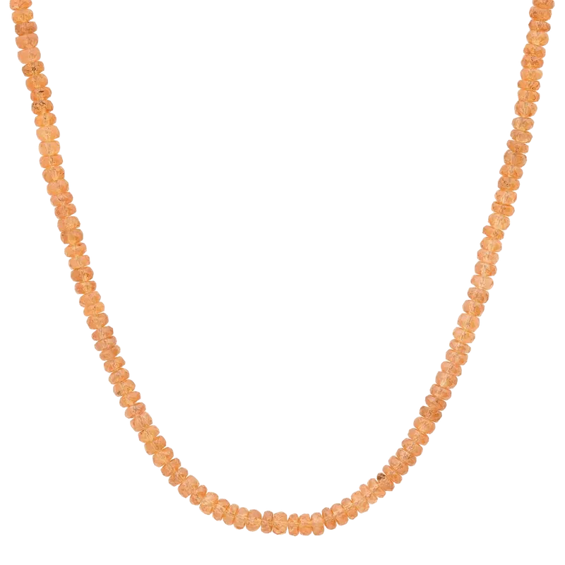 Orange Garnet Beaded Necklace