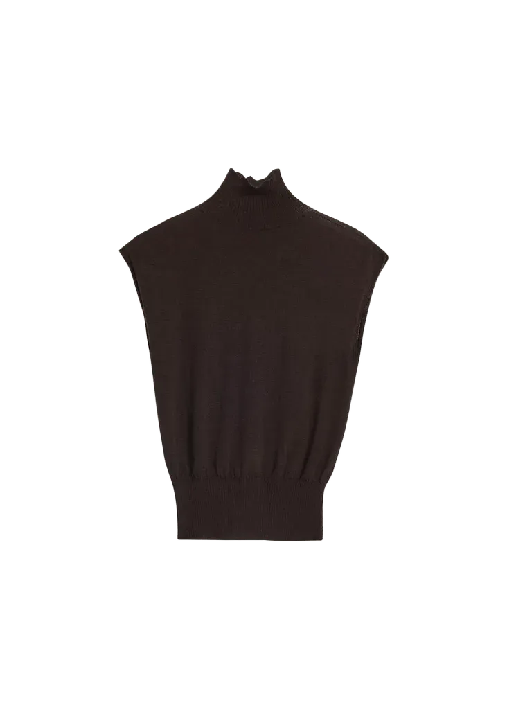 Rick Owens Turtleneck Fine Wool Knit Tank Top
