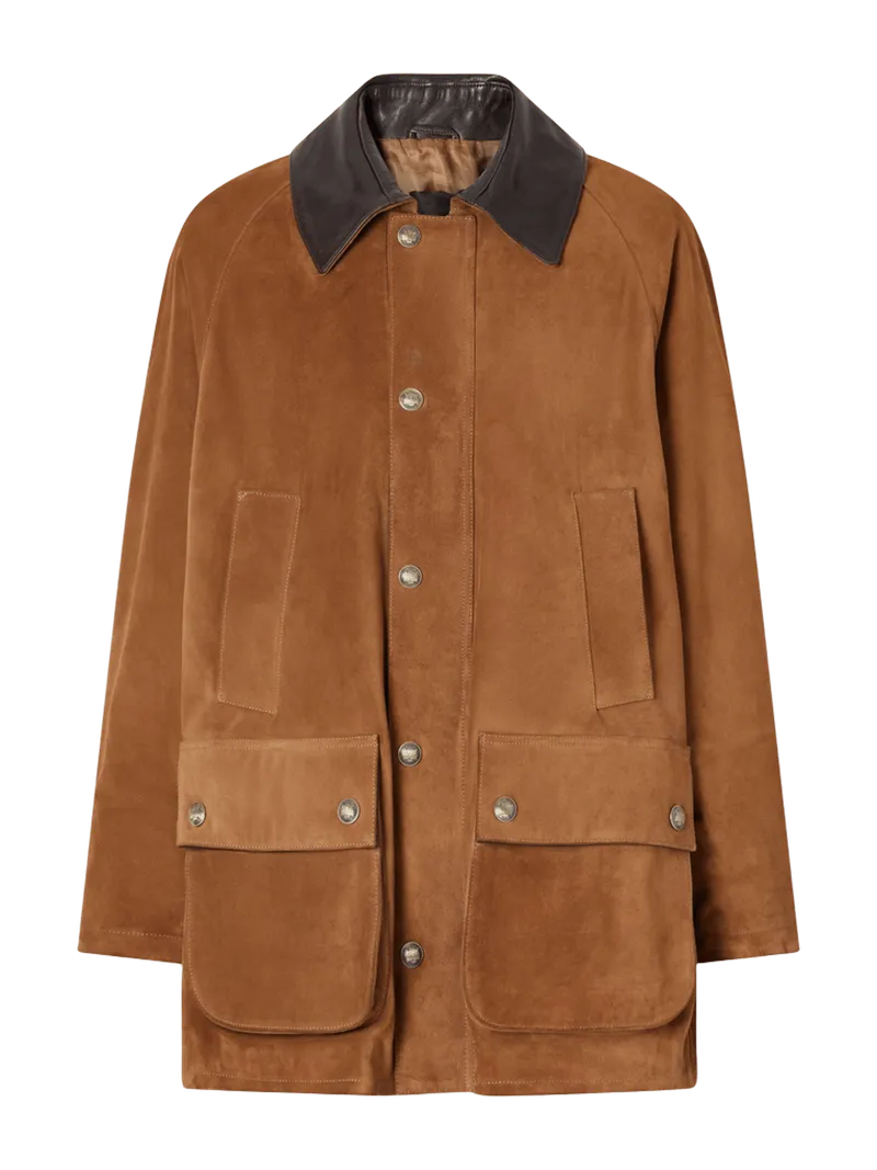 Kedem leather-trimmed suede jacket