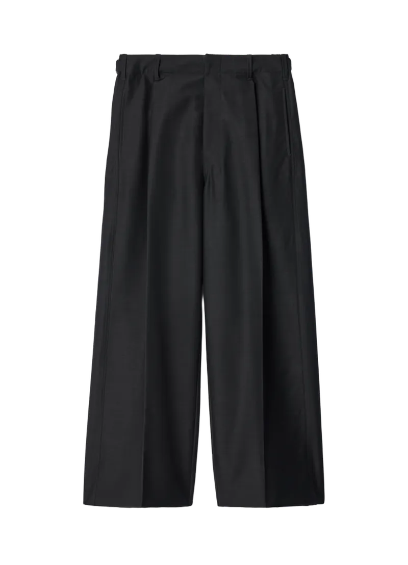 SINGLE PLEAT TAILORED PANTS IN WOOL MOHAIR TOILE