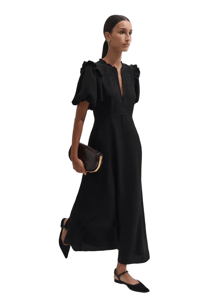 Ruffle Sleeve Maxi Dress