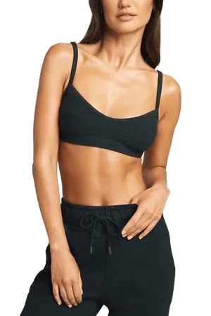 Waffle Knit Lounge Bralette in Cypress