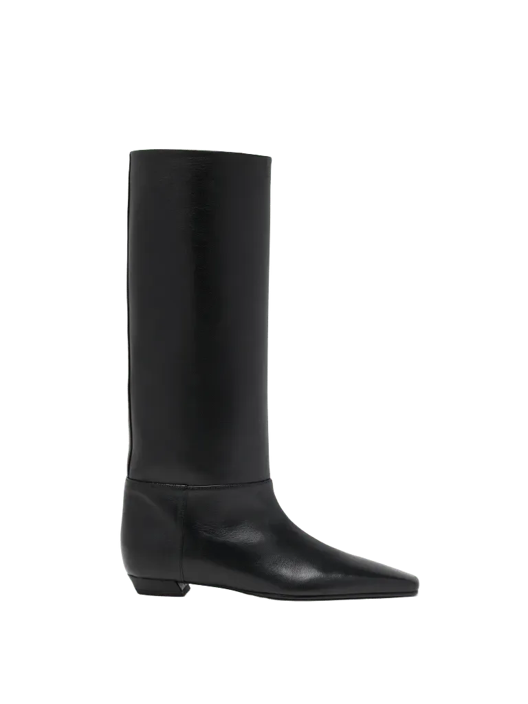 Trap Flat Boots in Nappa - Black