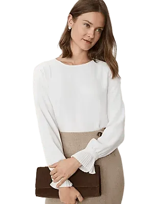 Mixed Media Pleat Cuff Top