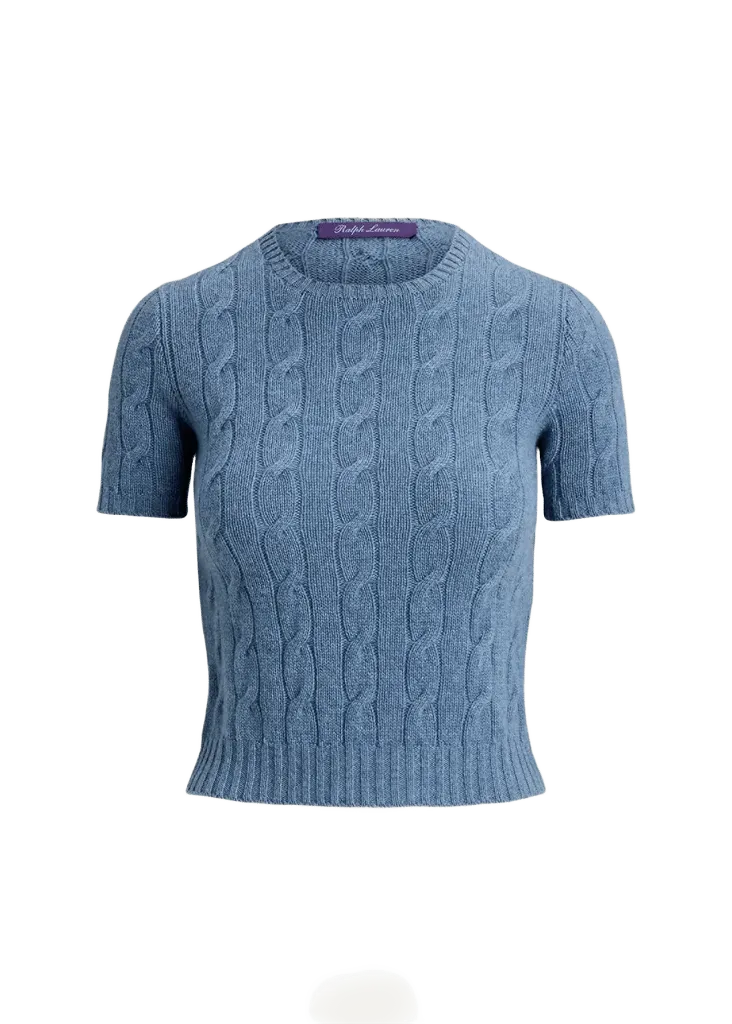 Ralph Lauren Collection Cable-Knit Cashmere Cropped Sweater