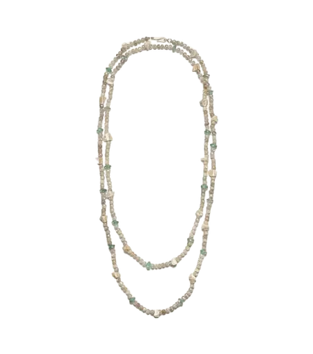 Beaded necklace with gemstones