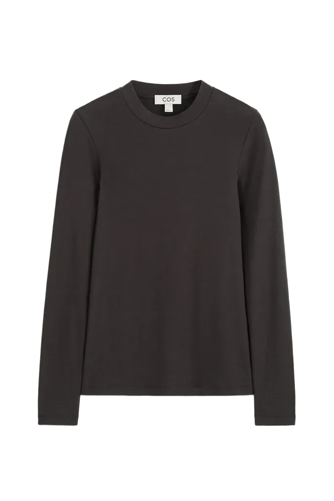 CREPE-JERSEY LONG-SLEEVED T-SHIRT