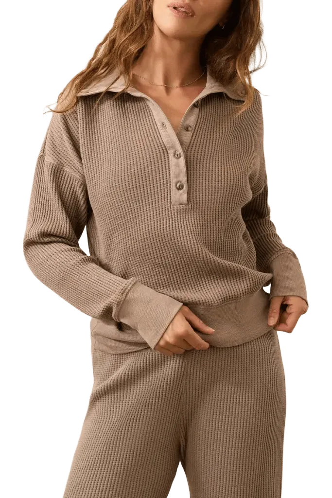 Surf Organic Cotton Waffle Henley