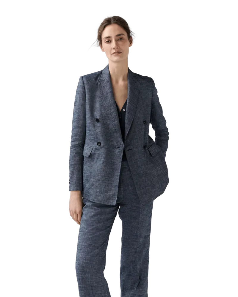 Concetta Jacket in Indigo Cotolino Chambray