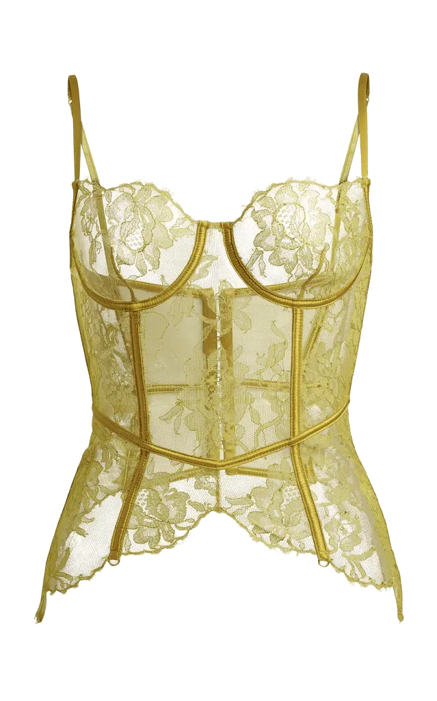 Delilah Wired Leavers Lace Corset
