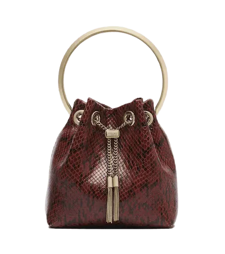 Bon Bon snake-effect leather bucket bag