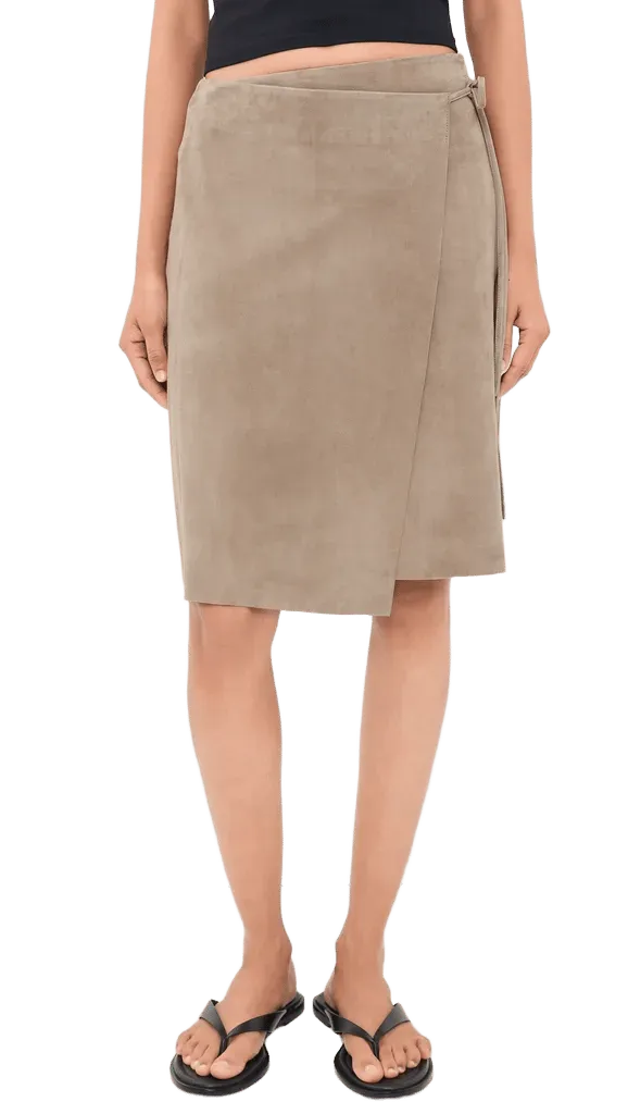 St. Agni Suede Everyday Wrap Skirt