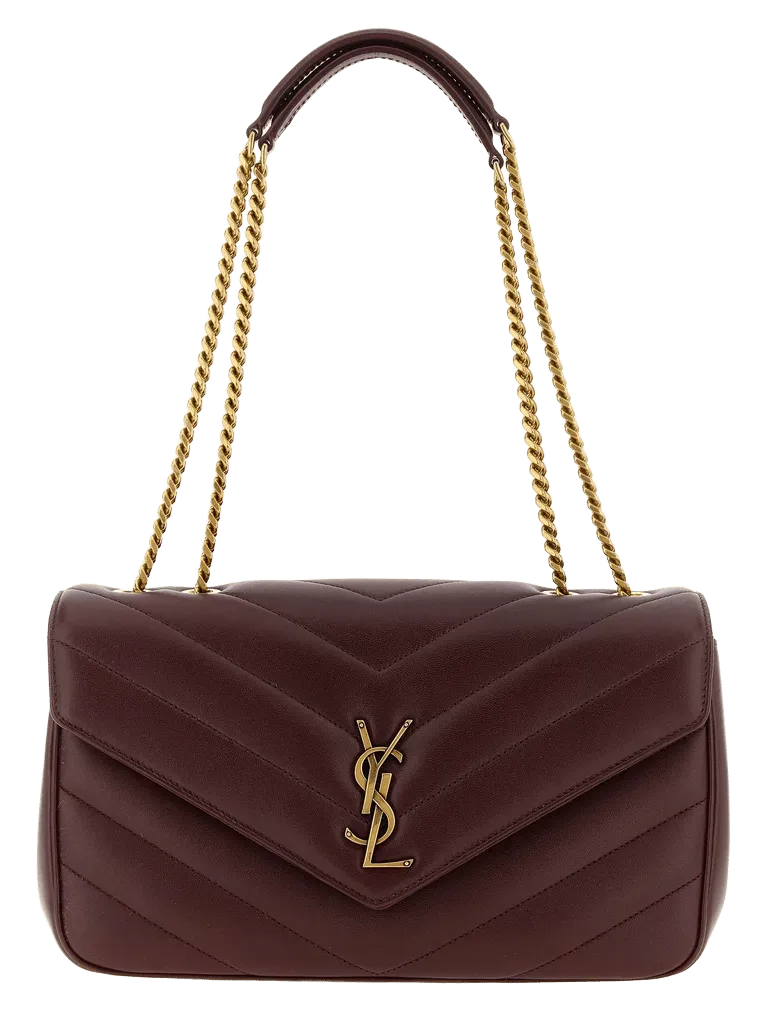 Saint Laurent Loulou Shoulder Bag — Burgundy