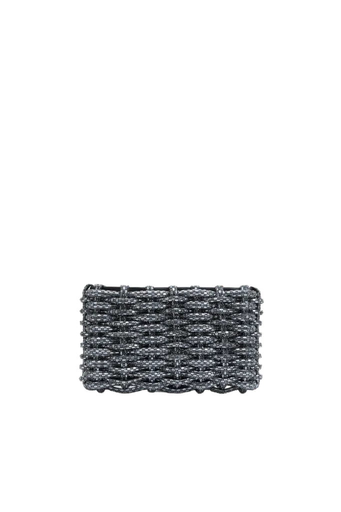 Morgan Woven Rhinestone Clutch