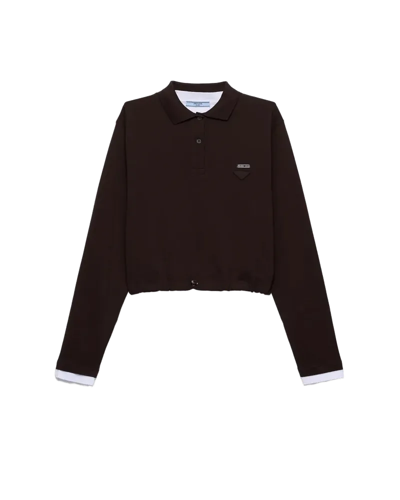 Piqué and jersey polo shirt