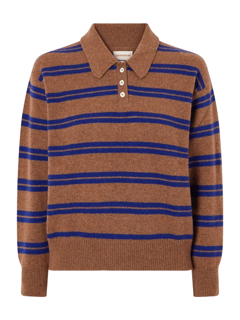 Edith striped wool polo sweater