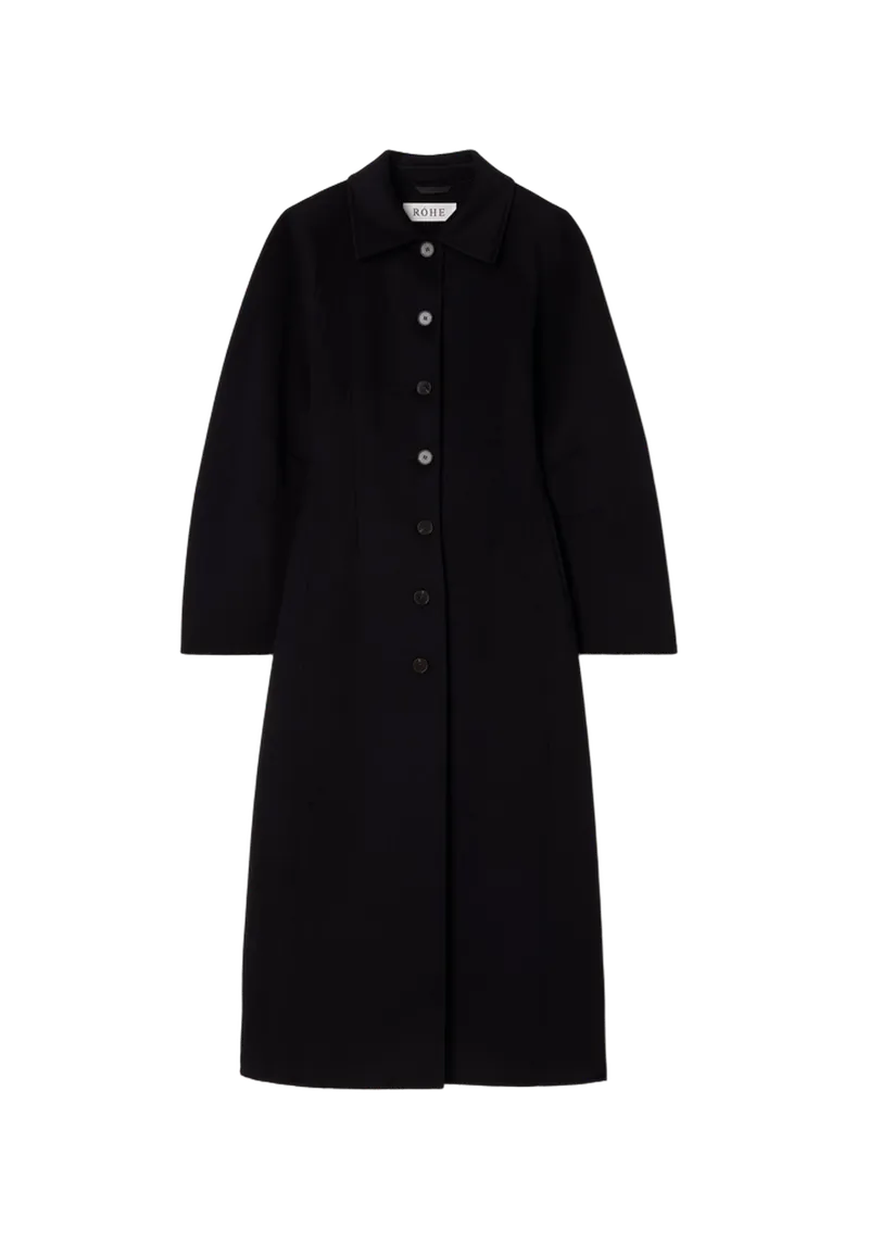 Double-faced elongated sculptural coat | black