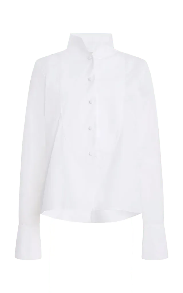 Porch Cotton Tuxedo Bib Shirt
