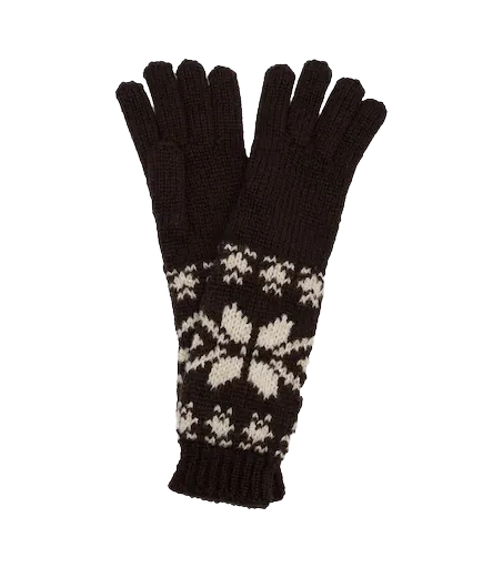 Sequined Fair Isle wool-blend gloves