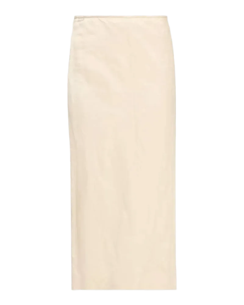 Mena Cotton-Blend Crinkled Straight Skirt