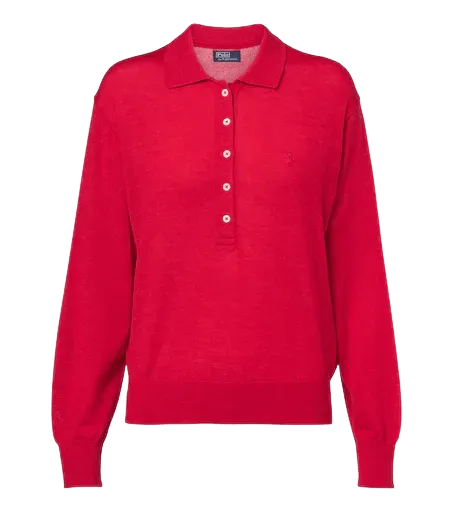 Wool polo sweater
