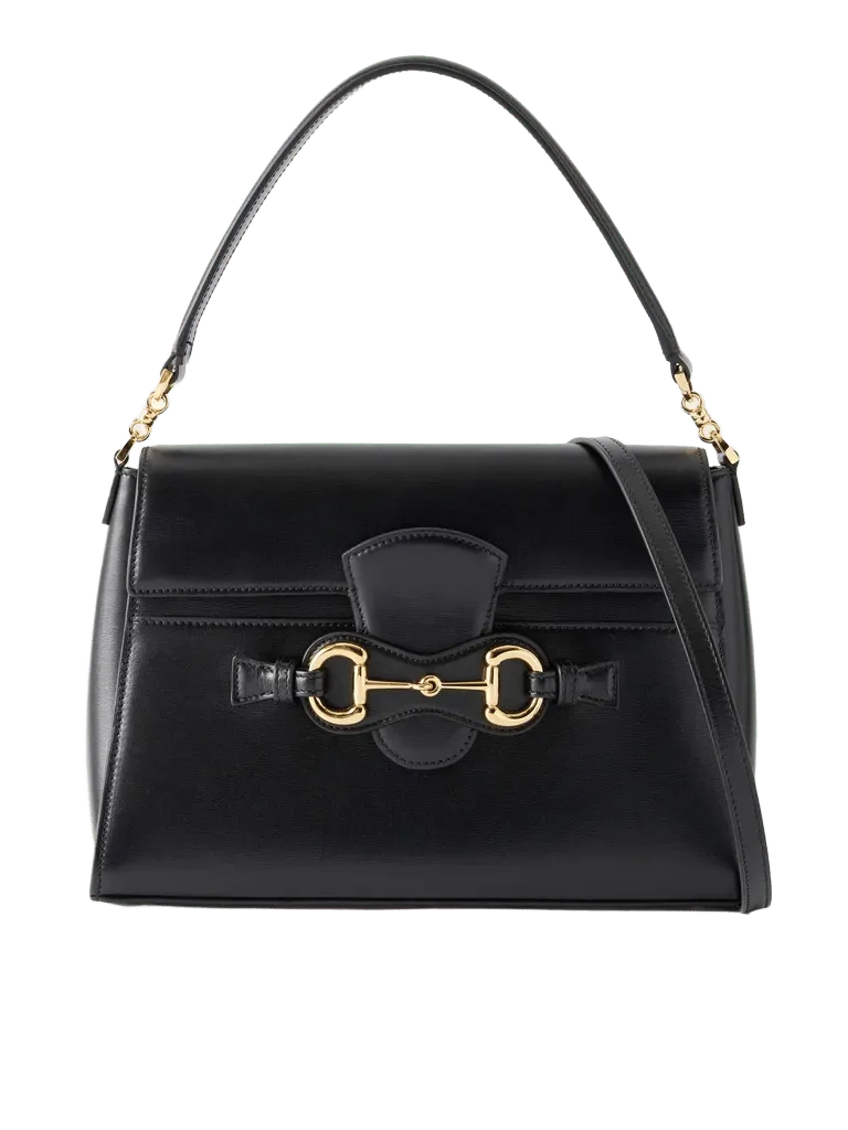 Horsebit Duomo leather shoulder bag - black - One Size