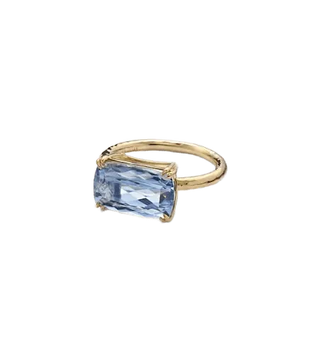 18kt gold ring with aquamarine