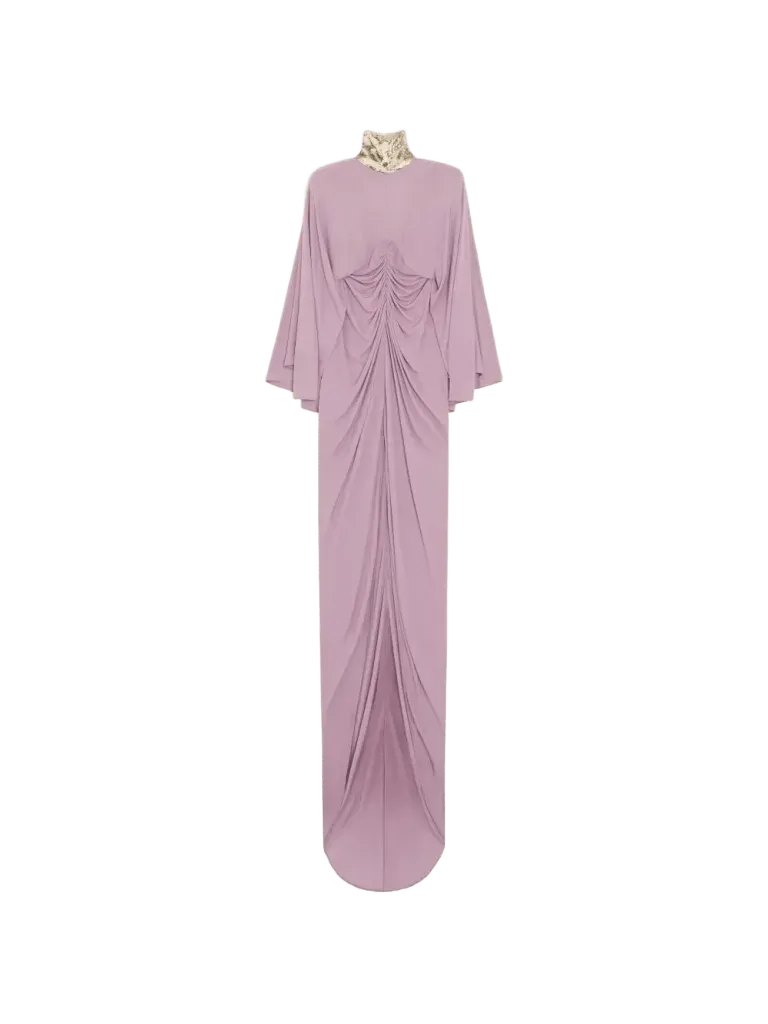 Valentino Garavani long dress in embroidered jersey crepe