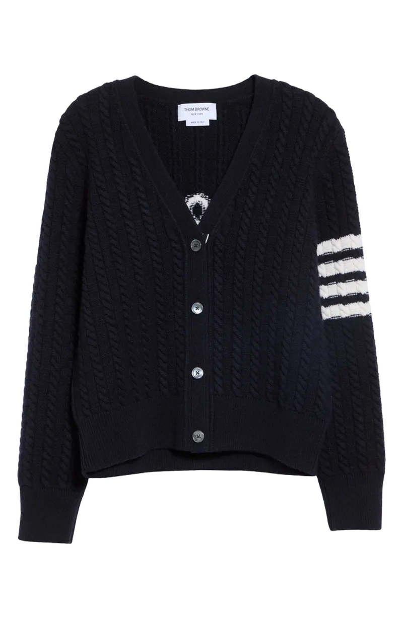 Anchor Intarsia Cable Knit Cardigan
