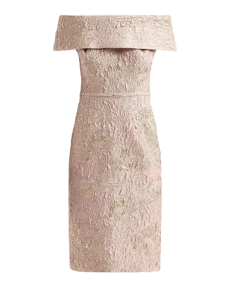 Metallic Jacquard Off-The-Shoulder Mini Dress
