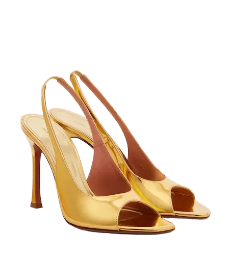 Alexa mirrored leather slingback sandals
