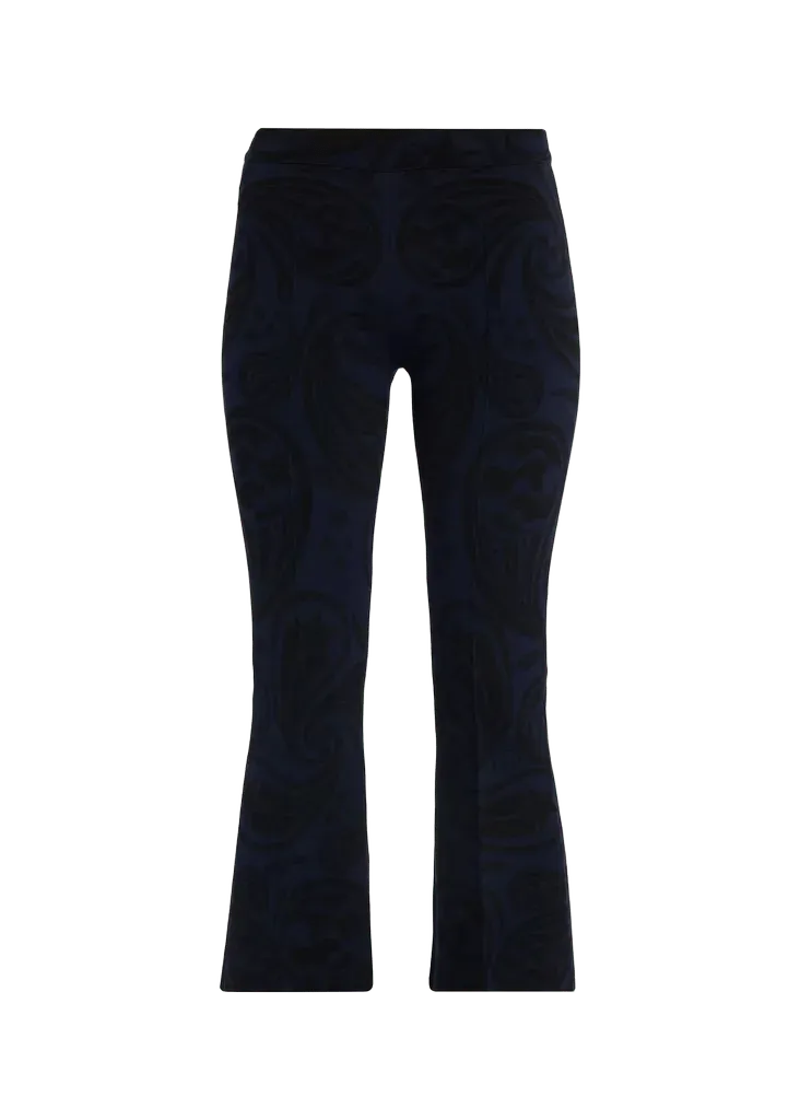 Cosmic Paisley Flared-Leg Crop Pants