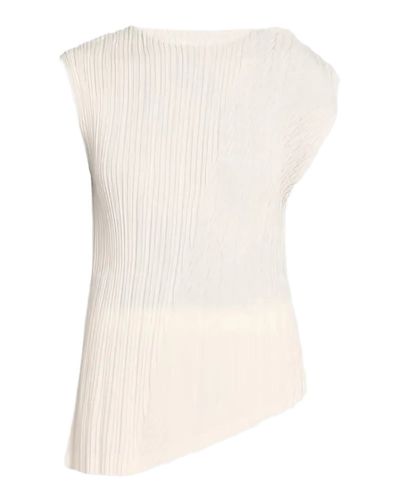 Unfurling Pleats Sleeveless Asymmetric Top