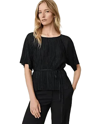 Pleated Tie Waist Top