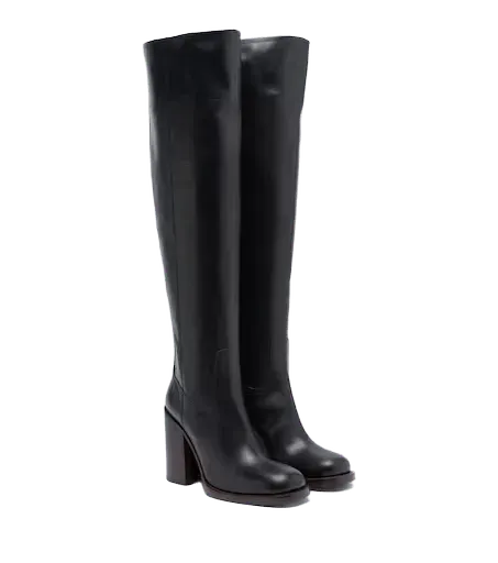 Leather over-the-knee boots