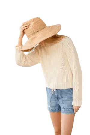 Cropped Beach Sweater - Ivory