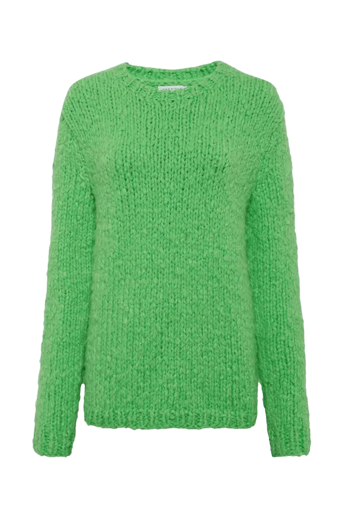 Lawrence Knit Sweater in Florescent Green Welfat Cashmere
