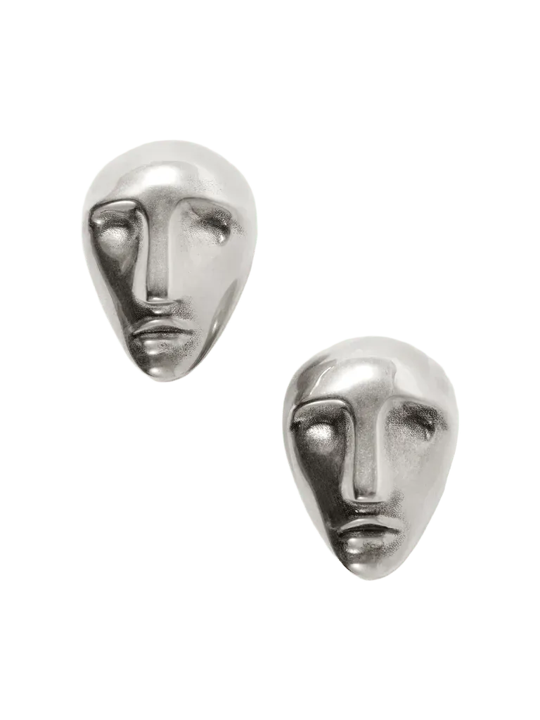 Visage silver-tone earrings