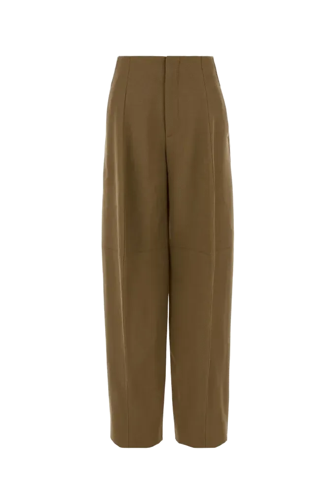 Victoria Beckham High-Waist Wide-Leg Trousers — Brown