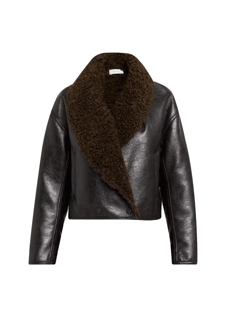 A.L.C. Stella Sherpa-Lined Faux Leather Jacket