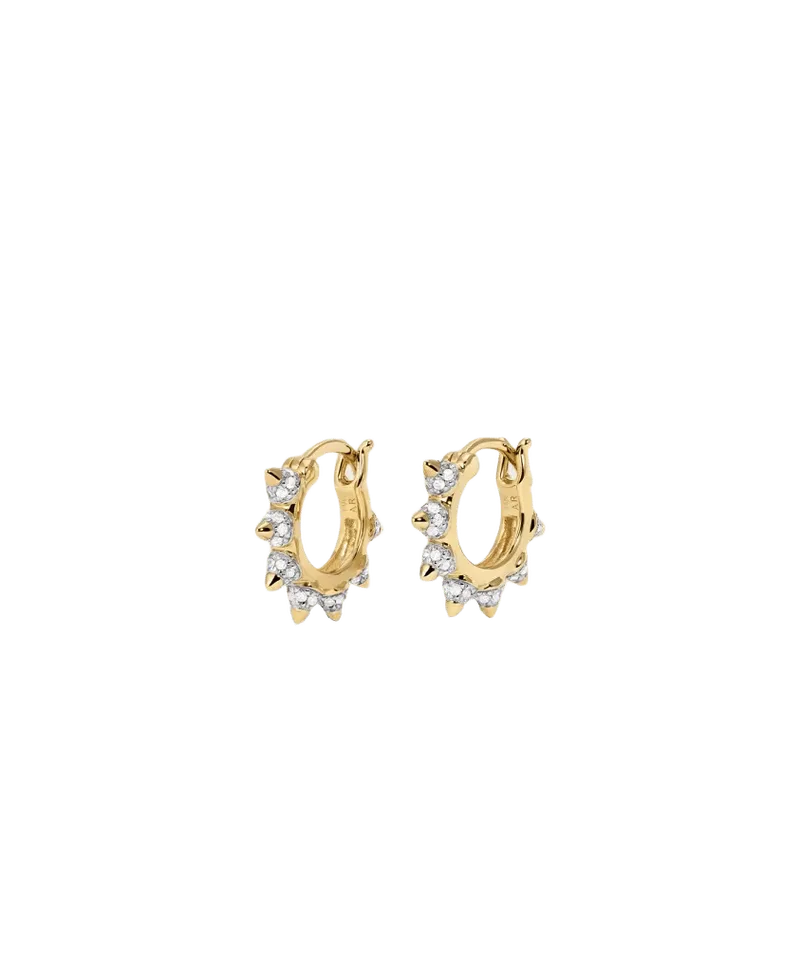 London Pave Spike Huggie Hoops