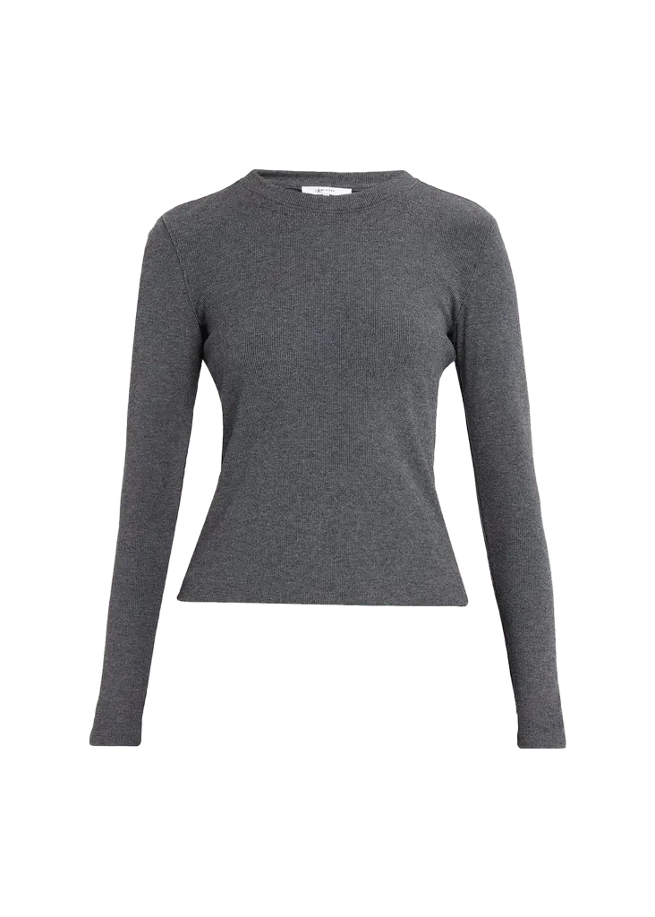 The Long-Sleeve Rib Crewneck Top