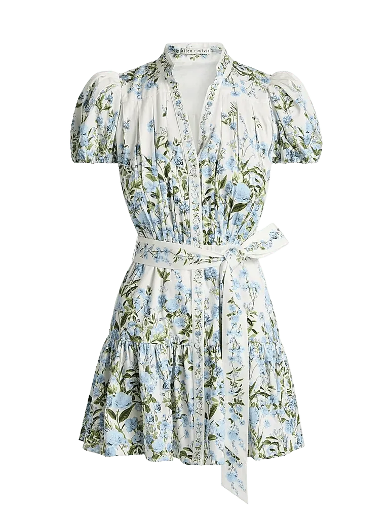 Cora Floral Cotton Tiered Minidress