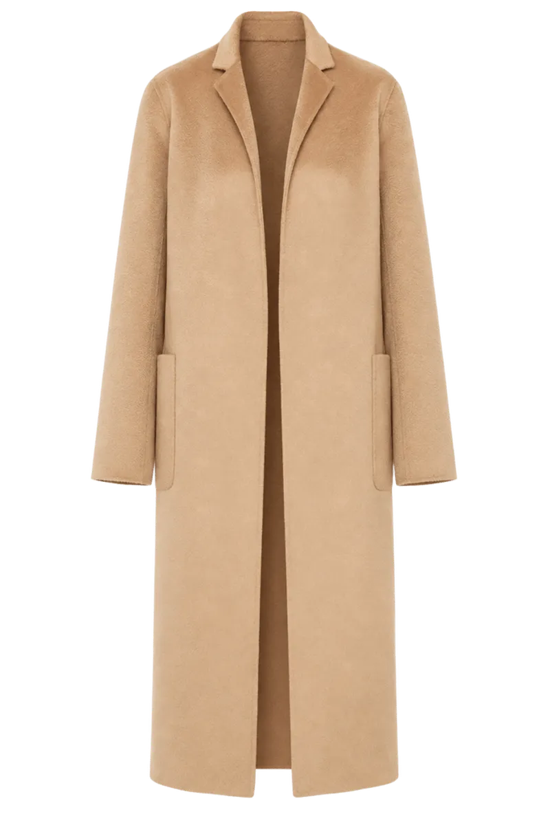 Adam Lippes Zibelline Open-Front Cashmere Midi Coat