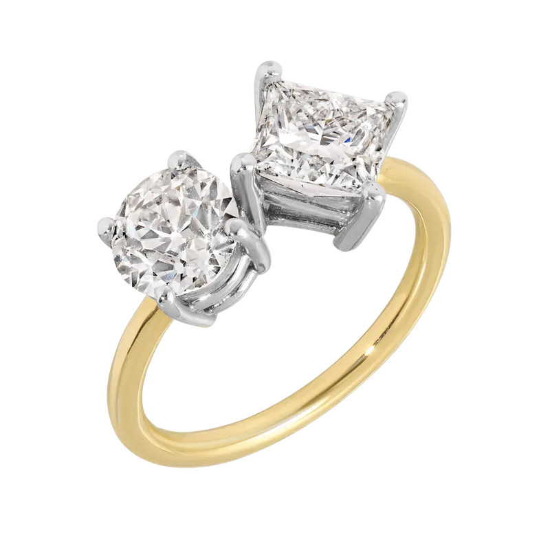 Toi et Moi Round & Radiant Diamond Ring