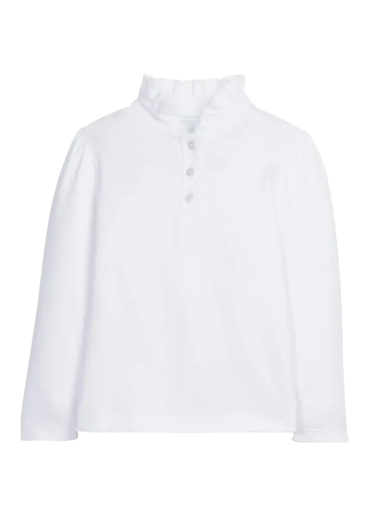 Long Sleeve Hastings Polo - White