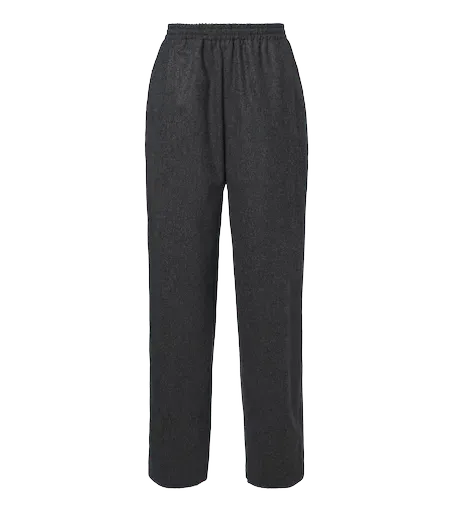 Wool flannel wide-leg pants