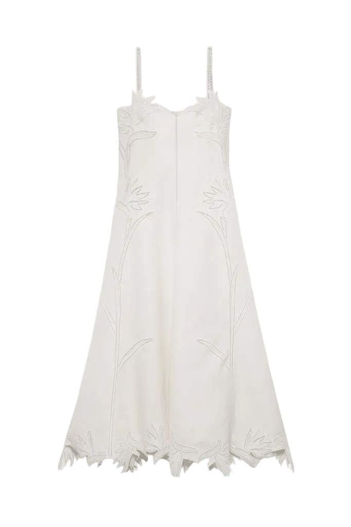 Ellery Embroidered Bustier Midi Dress